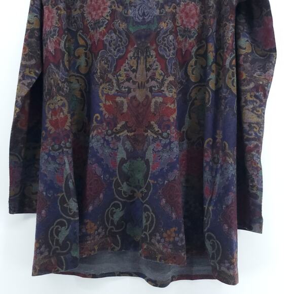 Soft Surrounding Boho Luxury Dark Regal Tapestry Tunic Scoop Neck Crop Sleeve XS - Picture 3 of 9